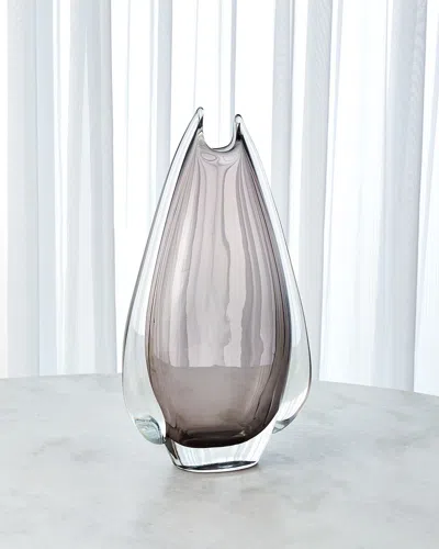 Global Views Large Fin Vase In Gray