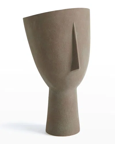 Global Views Large Head Planter - 18.5" In Gray