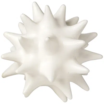 Global Views Large Matte White 6" High Ceramic Urchin Sculpture