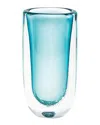 Global Views Large Micro Bubble Vase In Blue