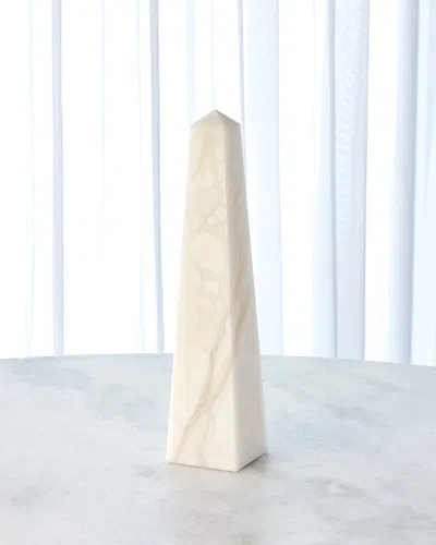 Global Views Large White Alabaster Obelisque