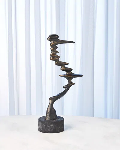 Global Views Large Wind Blown Sculpture In Bronze