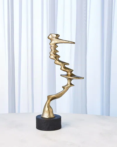 Global Views Large Wind Blown Sculpture In Brass