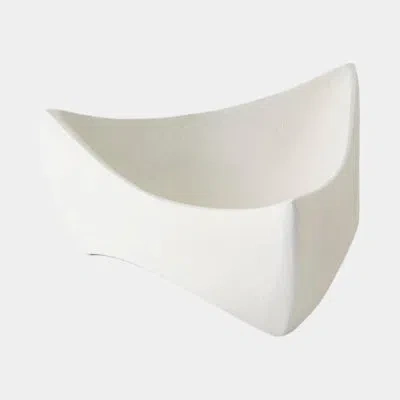 Global Views Leandre Triangle Bowl 6"h X 11"w X 12"d Decorative Bowl In White