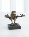 Global Views Leap Frog Sculpture In Bronze