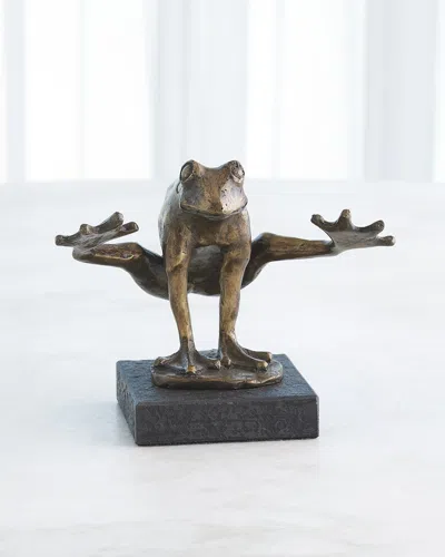 Global Views Leap Frog Sculpture In Bronze