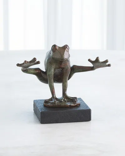 Global Views Leap Frog Sculpture In Green