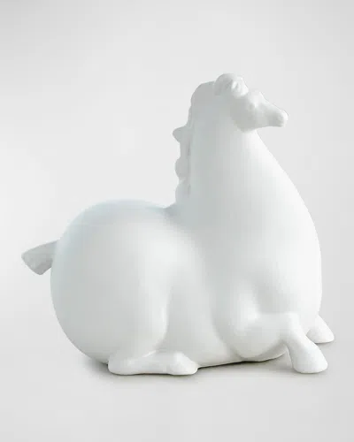 Global Views Libertino Horse Sculpture - Matte Black In White