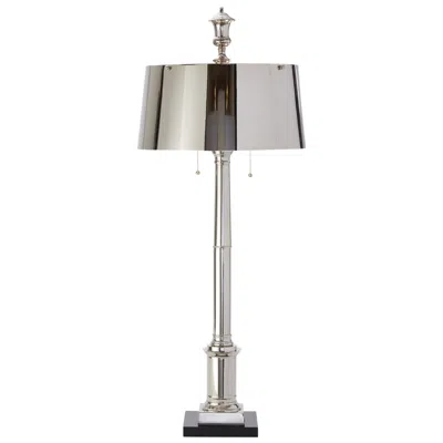 Global Views Library Lamp-nickel In White
