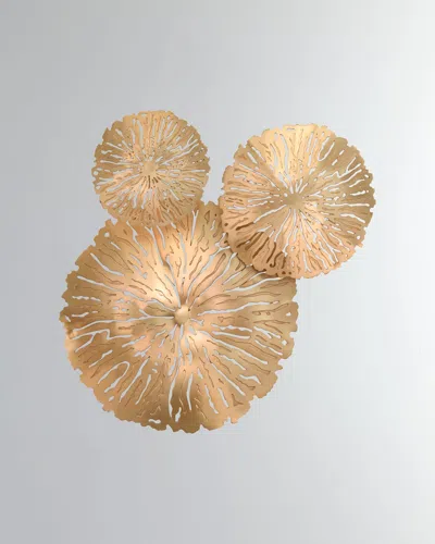 Global Views Lily Pad Clusters, Set Of 3 In Gold