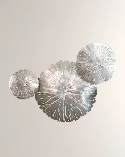 Global Views Lily Pad Clusters, Set Of 3 In Silver