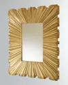 Global Views Linen Fold Brass Mirror In Gold