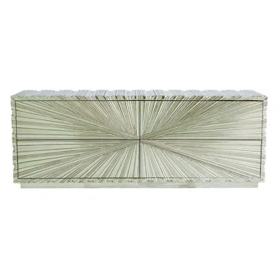 Global Views Linenfold Cabinet In Silver