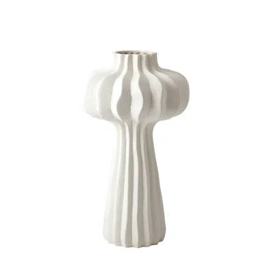Global Views Lithos Vase-lg In White
