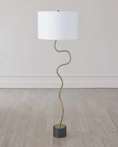 Global Views Loop Brass Floor Lamp In Gold