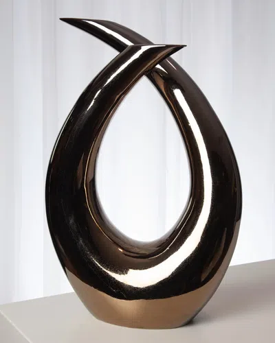 Global Views Loop Bronze Sculpture In Brown