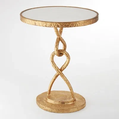 Global Views Loop De Loop Table-gold Leaf In White