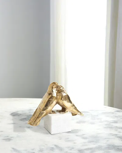 Global Views Love Doves Sculpture In Gold