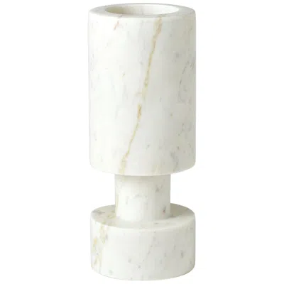 Global Views Luc 15" High White Marble Decorative Vase