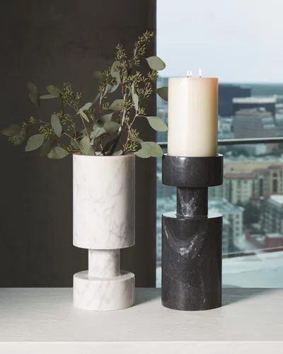 Global Views Luc White Marble Vase