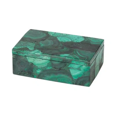 Global Views Malachite Stone Box-sm In Green