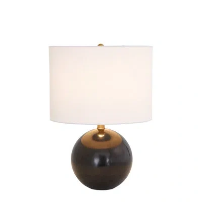 Global Views Marble Sphere Lamp-black In Black,brown