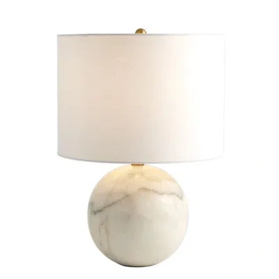 Global Views Marble Sphere Lamp-white