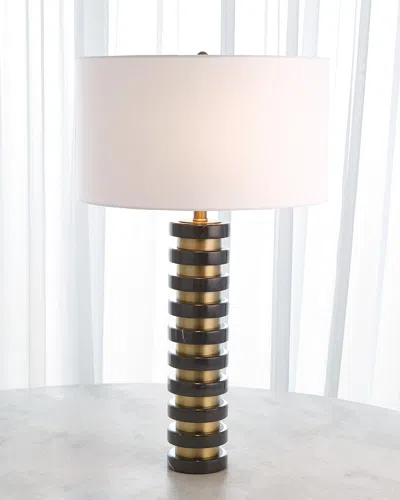 Global Views Marble Stack Lamp In Black