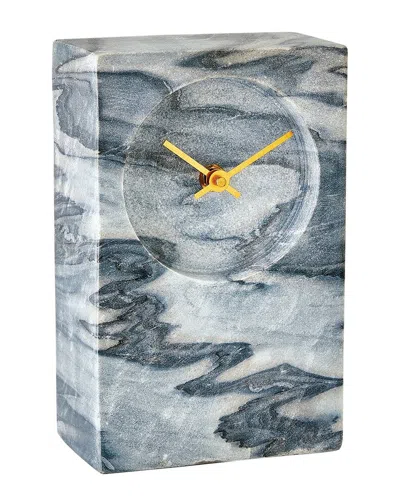 Global Views Marble Tower Clock In Gray