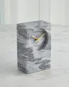 Global Views Marble Tower Clock, Green In Black/grey