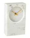 Global Views Marble Tower Clock In White