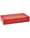 Global Views Marbled Leather D Ring Box In Red