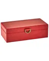 Global Views Marbled Leather D Ring Box In Red