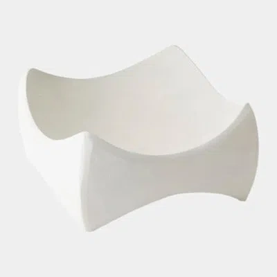 Global Views Marius Square Bowl 8"h X 16"w X 16"d Decorative Bowl In White