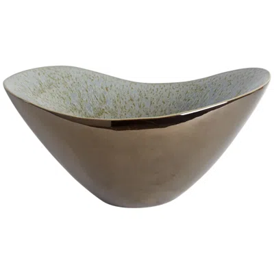 Global Views Marta's Bronze Reactive Blue Ceramic Bowl
