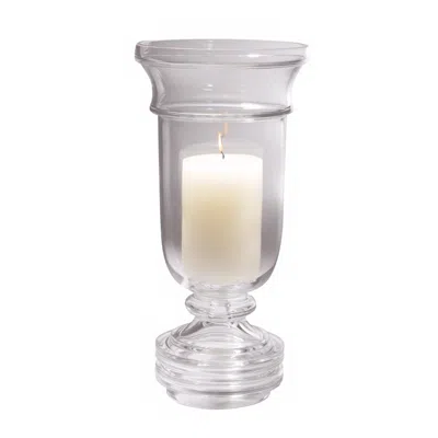 Global Views Massive Clear Glass Pillar Hurricane Candle Holder