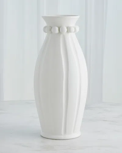 Global Views Matte Tall Pearl Vase In White