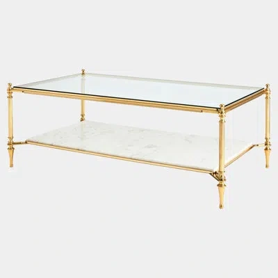 Global Views Medford Cocktail Table-brass In Gold