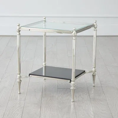 Global Views Medford Glass Top End Table In Clear