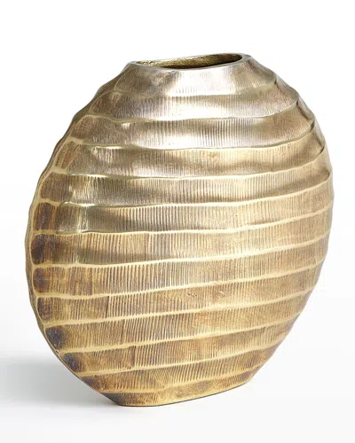 Global Views Medium Chased Oval Vase In Gold
