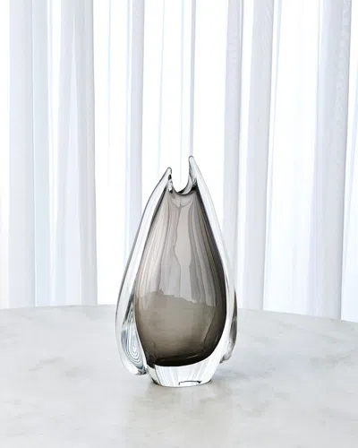Global Views Medium Fin Vase In Gray
