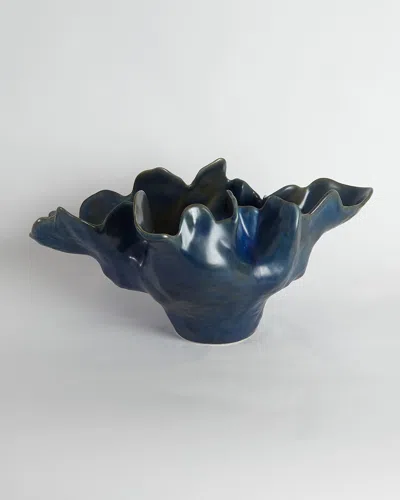 Global Views Medium Meteor Bowl In Blue