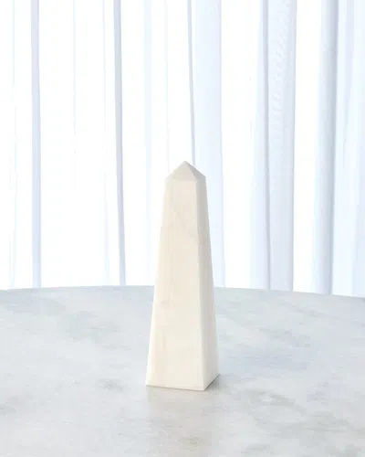 Global Views Medium White Alabaster Obelisque