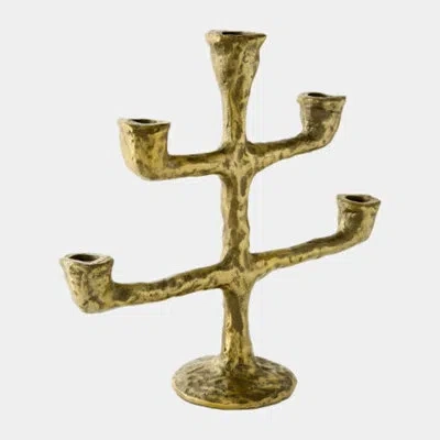 Global Views Melting Taper Candle Holder-five In Gold