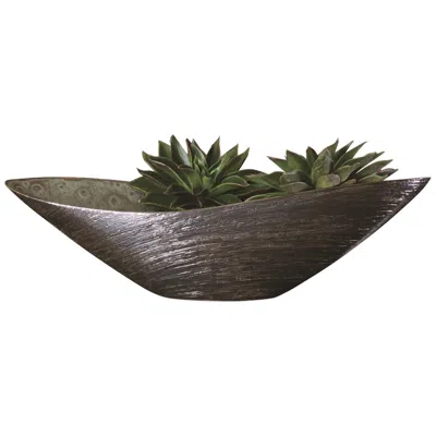 Global Views Metallic Bronze Ceramic Decorative Bowl