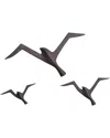 Global Views Metallic Flock Wall Decor In Black