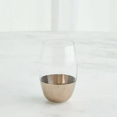 Global Views Metallic Orb Highball Glass-platinum In Gold,clear