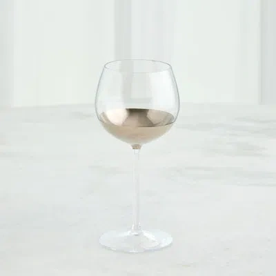 Global Views Metallic Orb Wine Glass-platinum In Gold,clear