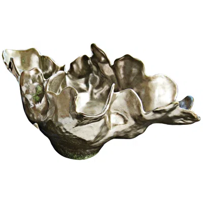 Global Views Meteor Haze Medium Silver Bowl
