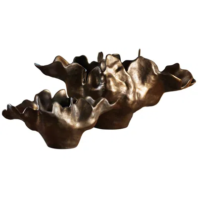 Global Views Meteor Haze Small Bronze Bowl